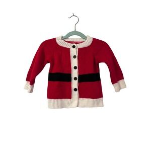 So Dorable Baby Christmas Santa Claus Cardigan Sweater Red Black White 6-12M